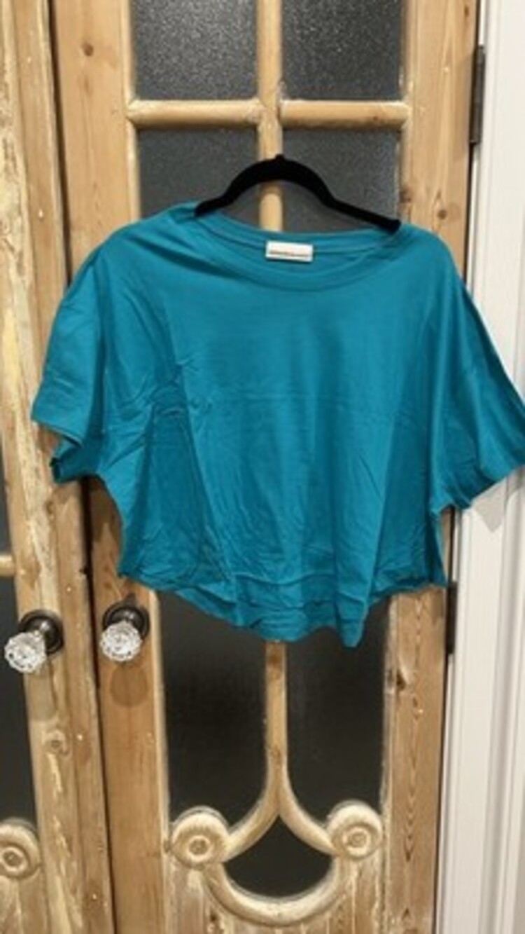 Zenana Cotton Slub Oversized T Women Casual Relaxed Fit Short Sleeve Lt Teal L